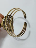 Dokra Bracelet – Traditional Tribal Metal Cuff - Image 4
