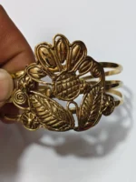 Adjustable Dokra Bracelet – Traditional Tribal Metal Cuff - Image 2