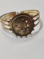 Handcrafted Adjustable Dokra Bracelet – Traditional Tribal Metal Cuff