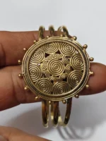 Handcrafted Adjustable Dokra Bracelet – Traditional Tribal Metal Cuff - Image 2
