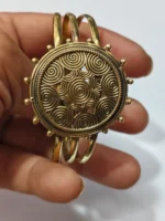Handcrafted Adjustable Dokra Bracelet – Traditional Tribal Metal Cuff - Image 5