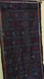 Handcrafted Blue Silk Kantha Stole Thread Multicolor - Image 2