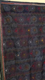Handcrafted Blue Silk Kantha Stole Thread Multicolor - Image 5