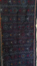 Handcrafted Blue Silk Kantha Stole Thread Multicolor - Image 6