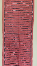 Handcrafted Pink color Silk Kantha Stole - Image 2