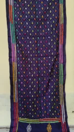 Hand Work Silk Kantha Stitch Stole - Purple and Navy blue mix color