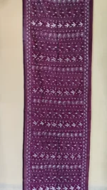 Maroon Silk Kantha Stitch Stole – Floral Embroidery - Image 6