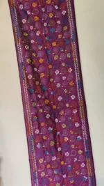 Maroon Silk Kantha Stole - Minimal Spiral Design - Image 3