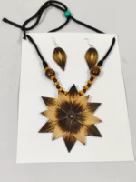 Bamboo Handmade Jewellery Set – Tribal Style Necklace & Earrings Set