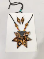 Bamboo Jewellery Set – Tribal Style Necklace & Earrings - Image 4