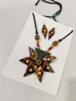 Bamboo Jewellery Set – Tribal Style Necklace & Earrings - Image 3