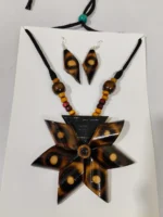 Bamboo Jewellery Set – Tribal Style Necklace & Earrings