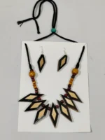 Bamboo Handmade Jewellery Set – Tribal Style Necklace & Earrings