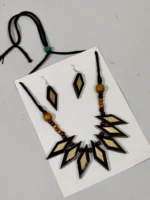 Bamboo Handmade Jewellery Set – Tribal Style Necklace & Earrings - Image 6