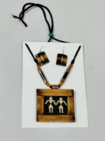 Bamboo Handcrafted Jewellery Set – Necklace & Earrings with Tribal Motif