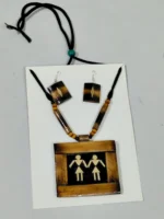 Bamboo Handcrafted Jewellery Set – Necklace & Earrings with Tribal Motif - Image 4