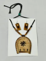 Bamboo Handcrafted Jewellery Set – Natural Bamboo Necklace & Earrings - Image 5
