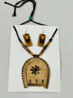 Bamboo Handcrafted Jewellery Set – Natural Bamboo Necklace & Earrings - Image 4