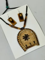 Bamboo Handcrafted Jewellery Set – Natural Bamboo Necklace & Earrings - Image 2