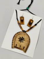Bamboo Handcrafted Jewellery Set – Natural Bamboo Necklace & Earrings - Image 3
