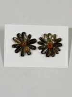 Sunflower Seeds Handcrafted Earrings – Natural Seed Flower Design