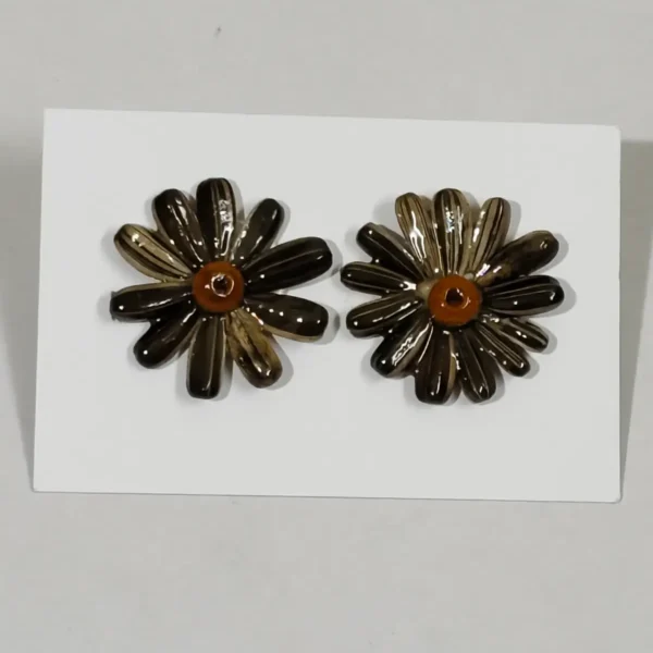 Sunflower Seeds Handcrafted Earrings – Natural Seed Flower Design