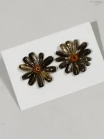 Sunflower Seeds Handcrafted Earrings – Natural Seed Flower Design - Image 3