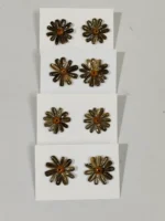 Handcrafted Sunflower Seed Earrings – Natural Seed Flower Design Jewellery