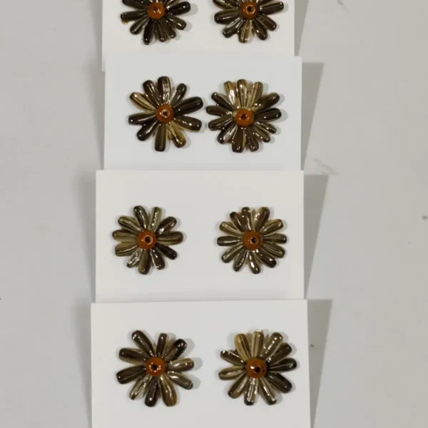 Handcrafted Sunflower Seed Earrings – Natural Seed Flower Design Jewellery