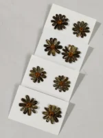 Handcrafted Sunflower Seed Earrings – Natural Seed Flower Design Jewellery - Image 2
