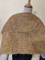 Cotton Kantha Stitch All-Over Blouse Material – Sand Beige - Image 3
