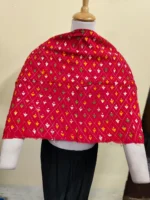 Cotton kantha stitch all over blouse piece (colour Red )