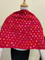 Cotton kantha stitch all over blouse piece (colour Red ) - Image 2