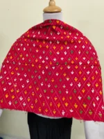 Cotton kantha stitch all over blouse piece (colour Red ) - Image 3