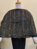 black Cotton This is complete Kantha blouse piece Multi-Color Thread Work - Image 4