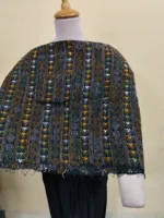 black Cotton This is complete Kantha blouse piece Multi-Color Thread Work - Image 3