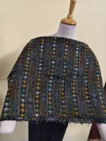 black Cotton This is complete Kantha blouse piece Multi-Color Thread Work - Image 2