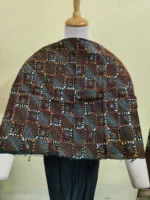 Cotton kantha stitch all over blouse piece (Black multi colour) - Image 2