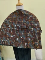 Cotton kantha stitch all over blouse piece (Black multi colour) - Image 3