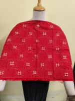 Cotton kantha Stitch all over Blouse material. (colour Red )