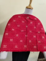 Cotton kantha Stitch all over Blouse material. (colour Red ) - Image 3