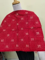 Cotton kantha Stitch all over Blouse material. (colour Red ) - Image 4