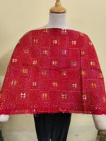 Cotton kantha stitch all over blouse Material (Maroon color)
