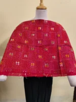 Cotton kantha stitch all over blouse Material (Maroon color) - Image 2