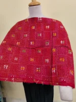 Cotton kantha stitch all over blouse Material (Maroon color) - Image 3