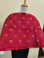 Cotton kantha stitch all over blouse Material (Maroon color) - Image 4