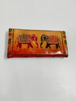 Handcrafted Leather Wallet – Traditional Elephant Art Design - Image 3