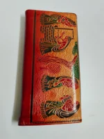 Handcrafted Leather Wallet – Traditional Art Design for Women