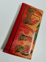 Handcrafted Leather Wallet – Traditional Art Design for Women - Image 2