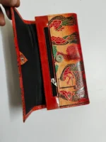 Handcrafted Leather Wallet – Traditional Art Design for Women - Image 4
